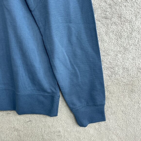 NEW Puma Men's M Blue Crewneck Sweatshirt Cotton Blend Ribbed Textured - Picture 9 of 10